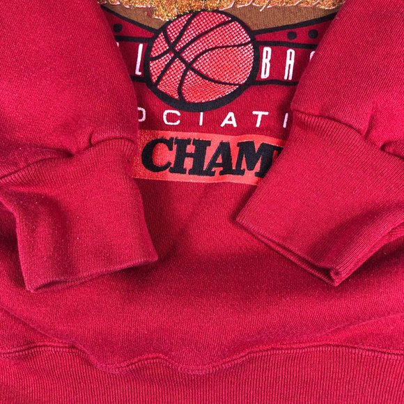 VTG Chicago Bulls World Champ Sweatshirt Adult Large Red Faded Big Logo Crewneck - Picture 7 of 16